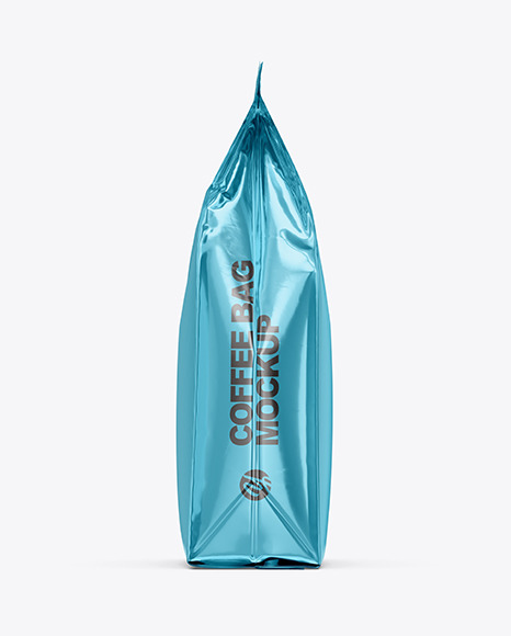 Metall Coffee Bag Mockup   Side View PSD #2