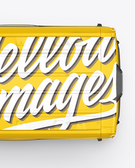 HQ Panel Van Mockup Top View PSD #2