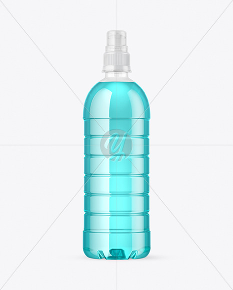 Download Clear Pet Bottle With Sport Cap Mockup In Bottle Mockups On Yellow Images Object Mockups