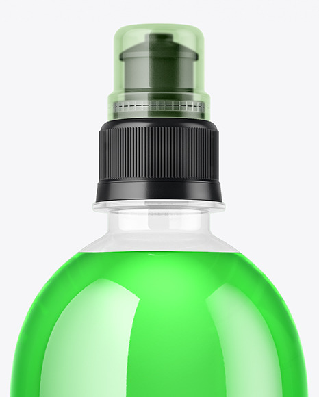 Clear PET Bottle with Sport Cap Mockup PSD #2