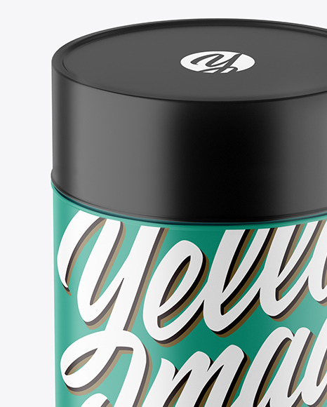 Round Tin Can w  Matte Finish Mockup PSD #2