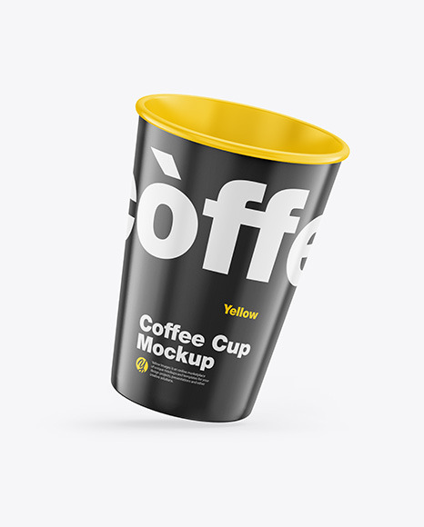 Download Glossy Coffee Cup Mockup In Cup Bowl Mockups On Yellow Images Object Mockups PSD Mockup Templates