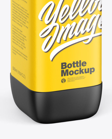 Matte Plastic Bottle Mockup Half Side View In Bottle Mockups On Yellow Images Object Mockups