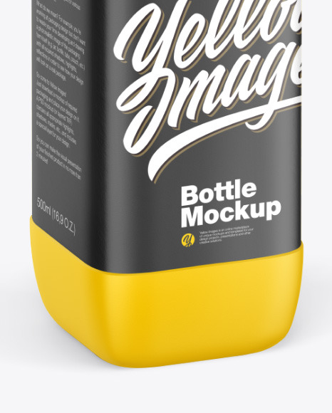 Download Matte Plastic Bottle Mockup -Half Side View in Bottle Mockups on Yellow Images Object Mockups