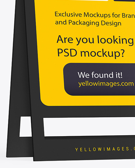 Pavement Sign Mockup In Indoor Advertising Mockups On Yellow Images Object Mockups