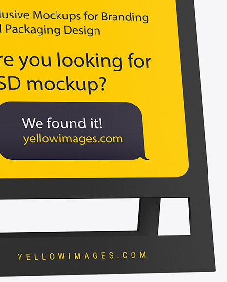 Pavement Sign Mockup In Indoor Advertising Mockups On Yellow Images Object Mockups