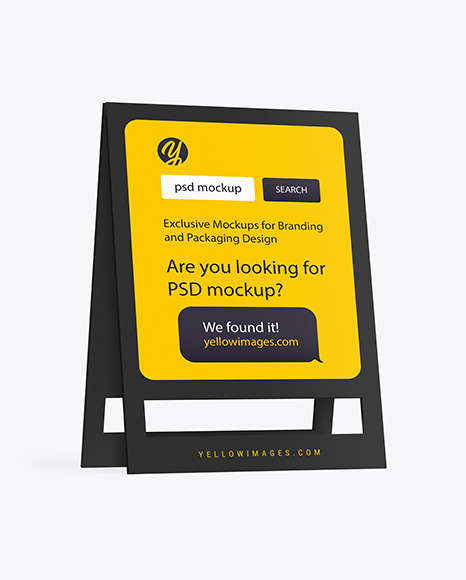 Pavement Sign Mockup In Indoor Advertising Mockups On Yellow Images Object Mockups