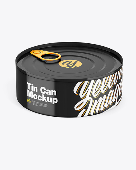 Glossy Tin Can Mockup In Can Mockups On Yellow Images Object Mockups