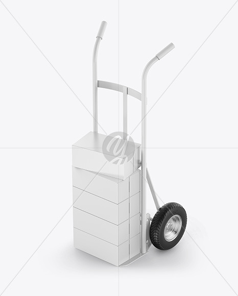 Download Hand Truck With Boxes Mockup In Box Mockups On Yellow Images Object Mockups Yellowimages Mockups