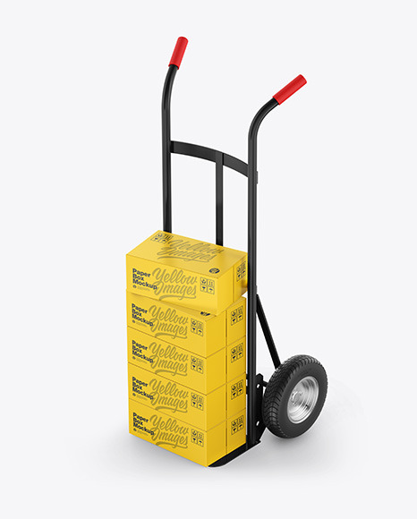 Download Hand Truck With Boxes Mockup In Box Mockups On Yellow Images Object Mockups Yellowimages Mockups