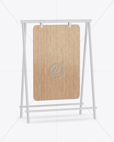 Wooden Stand Mockup In Outdoor Advertising Mockups On Yellow Images Object Mockups