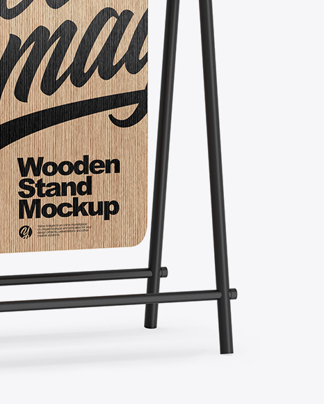 Wooden Stand Mockup PSD #3