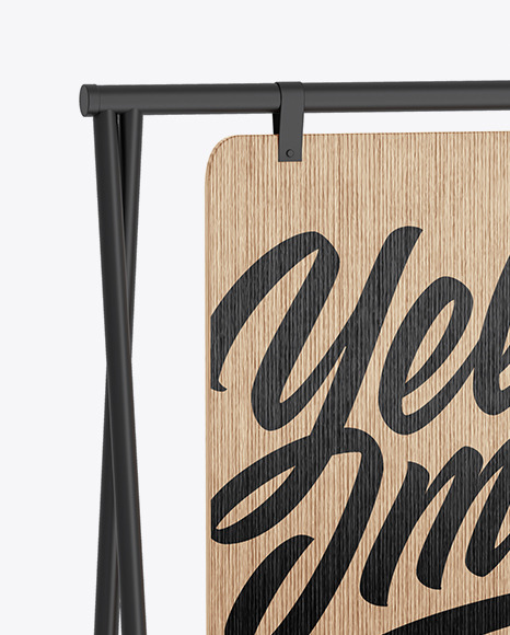 Download Wooden Stand Mockup In Outdoor Advertising Mockups On Yellow Images Object Mockups