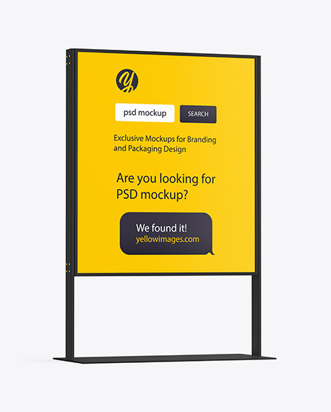 Download Stand Mockup In Outdoor Advertising Mockups On Yellow Images Object Mockups PSD Mockup Templates