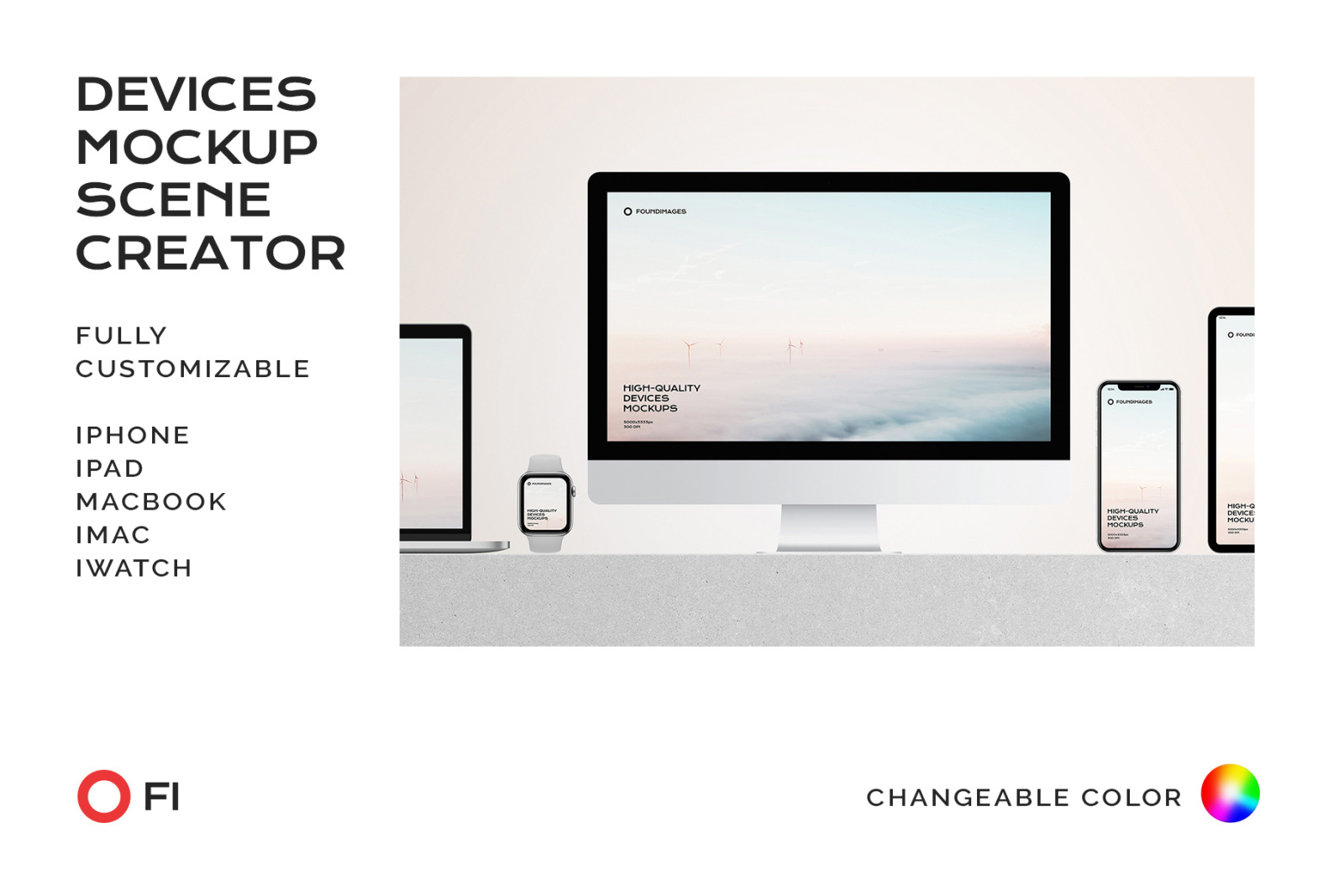 Download Device Scene Creator Bundle Phone 44 In Device Mockups On Yellow Images Creative Store PSD Mockup Templates