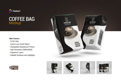 Coffee Bag Mockup In Packaging Mockups On Yellow Images Creative Store