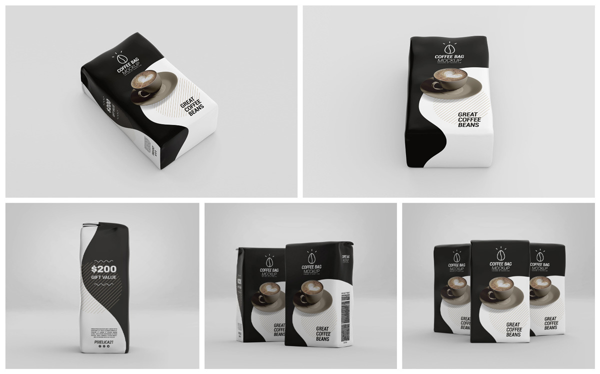 Download Coffee Bag Mockup In Packaging Mockups On Yellow Images Creative Store PSD Mockup Templates