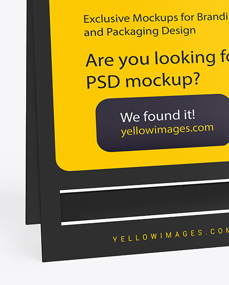 Pavement Sign Mockup In Indoor Advertising Mockups On Yellow Images Object Mockups