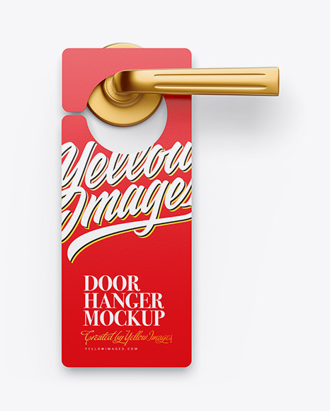 Download Door Hanger Mockup in Stationery Mockups on Yellow Images Object Mockups