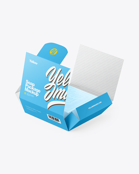 Download Opened Soap Bar Matte Paper Packaging Box Mockup In Box Mockups On Yellow Images Object Mockups Yellowimages Mockups