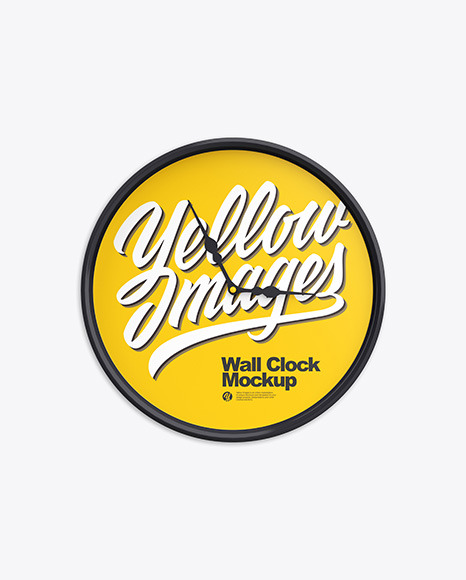 Wall Clock Mockup In Object Mockups On Yellow Images Object Mockups