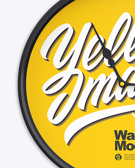 Wall Clock Mockup In Object Mockups On Yellow Images Object Mockups