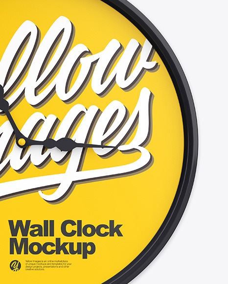 Wall Clock Mockup In Object Mockups On Yellow Images Object Mockups