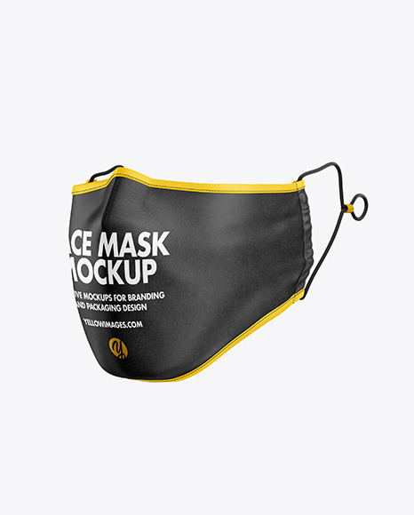 Face Mask Mockup In Apparel Mockups On Yellow Images Object Mockups