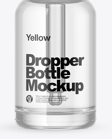 Clear Glass Dropper Bottle Mockup PSD #1