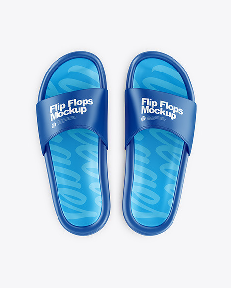 Flip Flops Mockup Top View In Apparel Mockups On Yellow Images Object Mockups