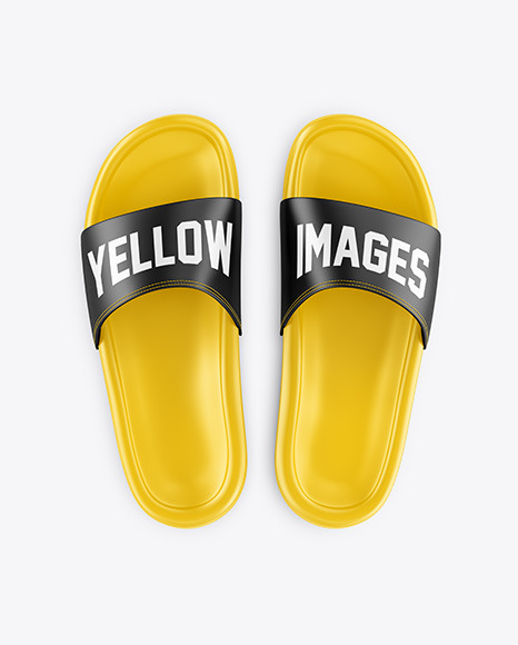 Download Flip Flops Mockup Top View In Apparel Mockups On Yellow Images Object Mockups PSD Mockup Templates