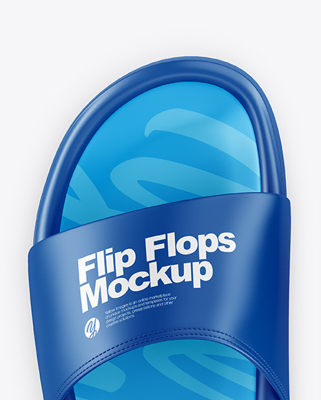 Flip Flops Mockup Top View In Apparel Mockups On Yellow Images Object Mockups