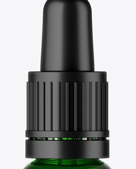Green Glass Dropper Bottle Mockup PSD #2