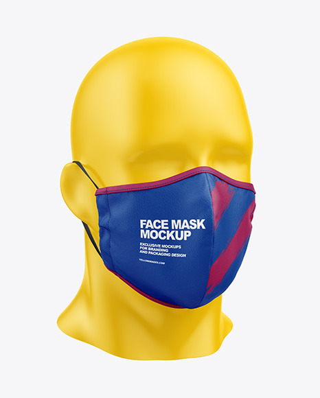 Face Mask Mockup In Apparel Mockups On Yellow Images Object Mockups