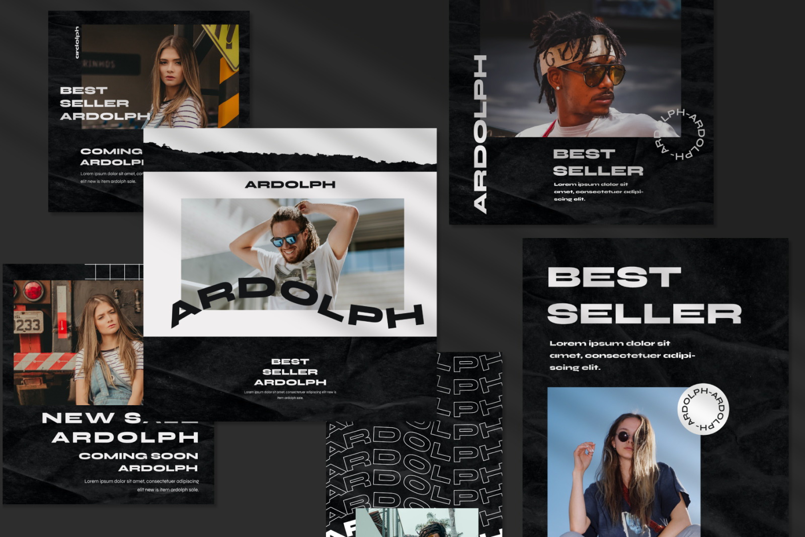 Download Free Ardolph Instagram Post Stories In Social Media Templates On Yellow Images Creative Store PSD Mockup Template