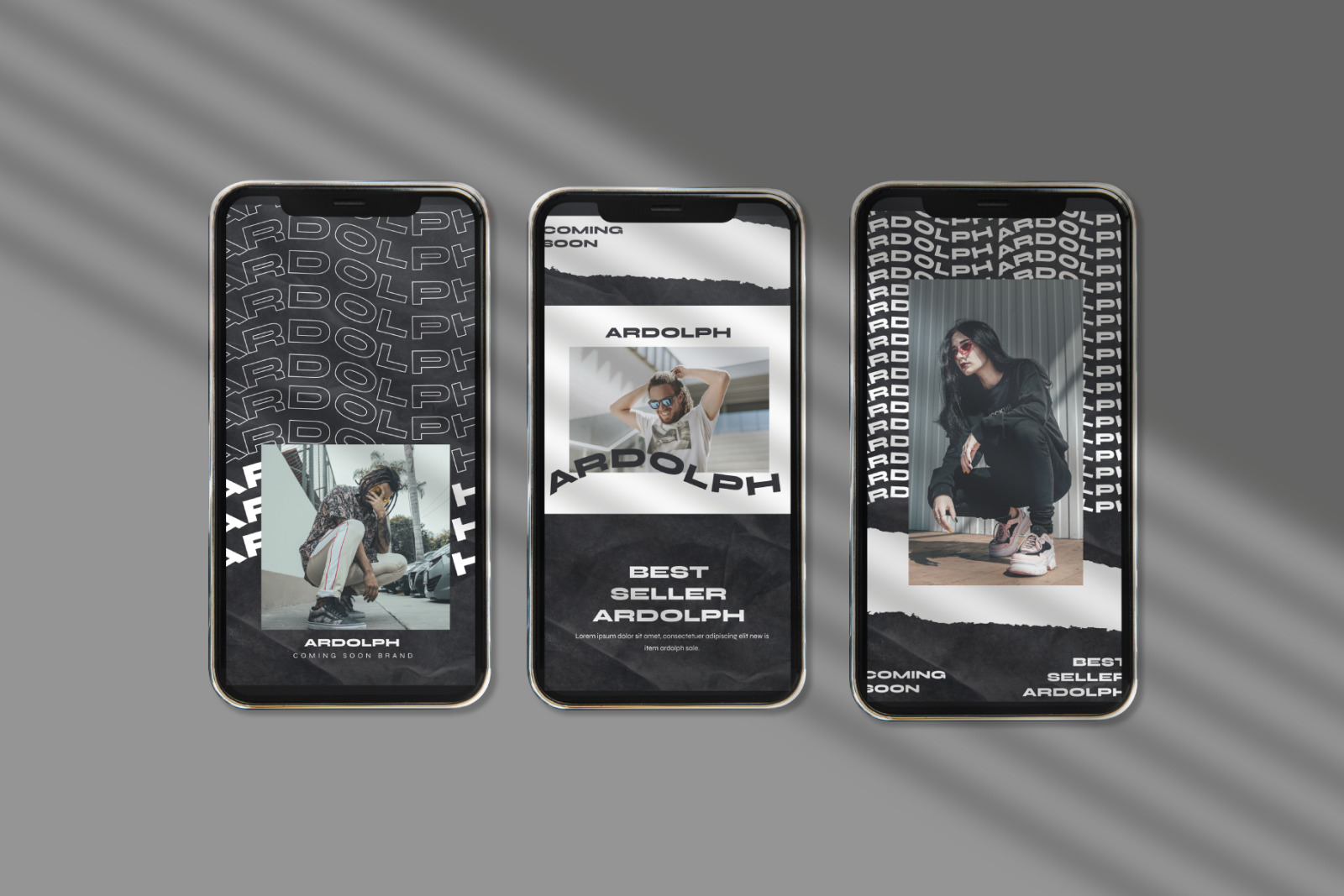 Download Free Ardolph Instagram Post Stories In Social Media Templates On Yellow Images Creative Store PSD Mockup Template