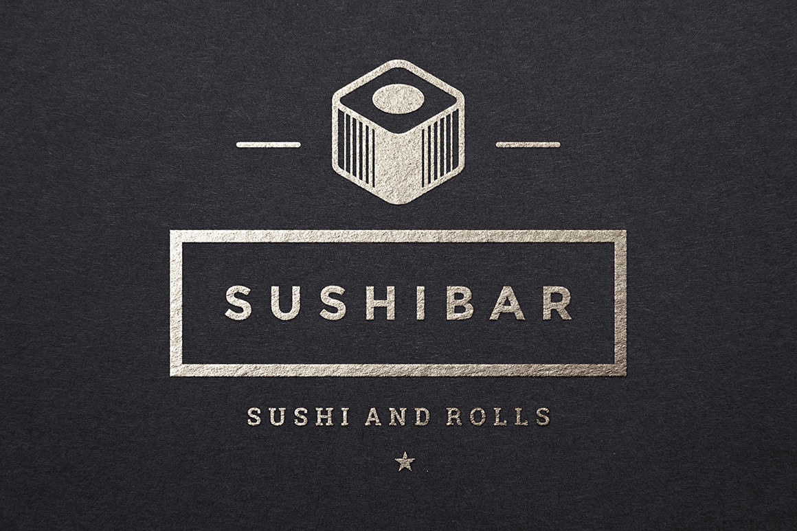 18 Sushi Bar Logos And Badges In Logo Templates On Yellow Images Creative Store