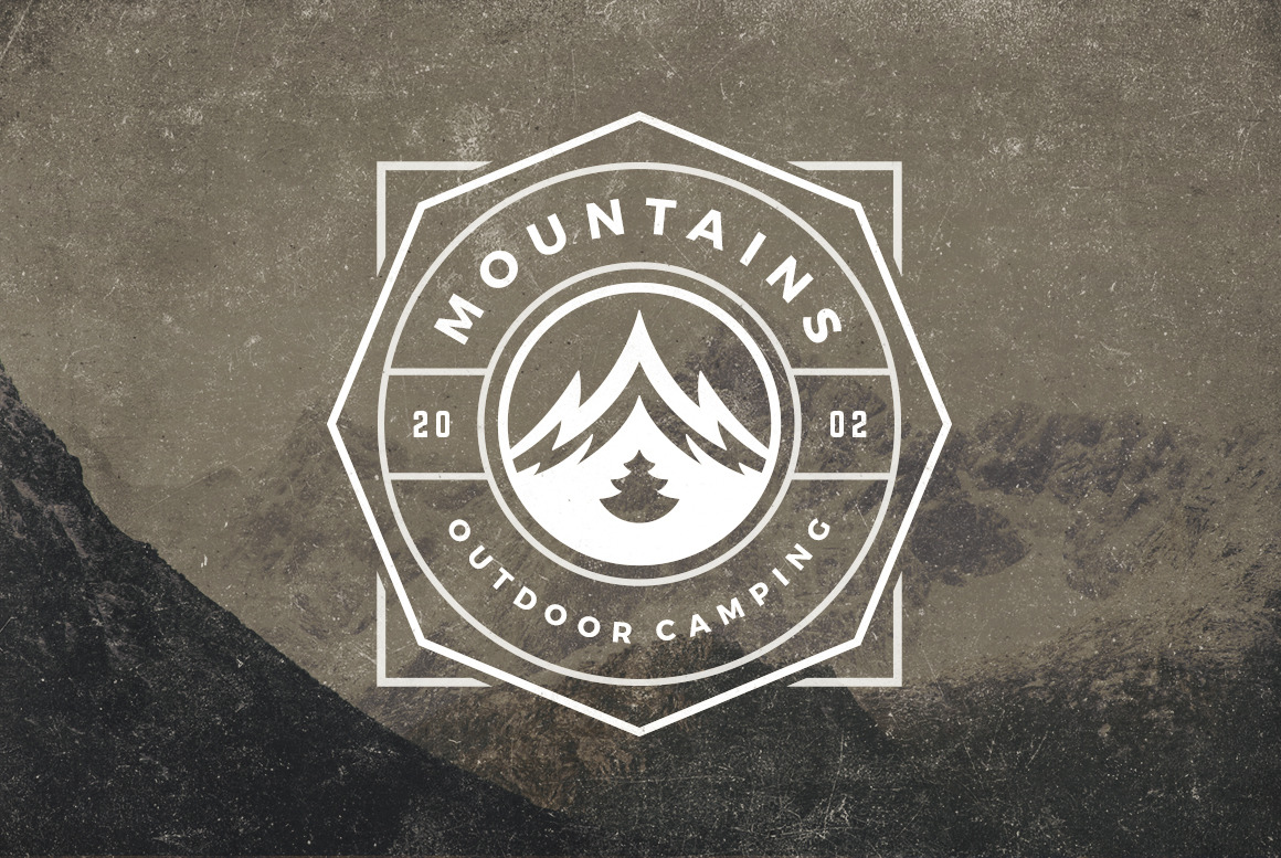50 Outdoor logos and badges on Yellow Images Creative Store