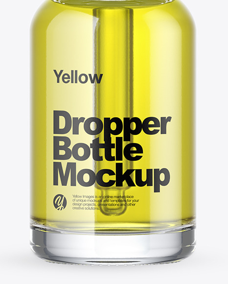 Clear Glass Dropper Bottle w  Oil Mockup PSD #1