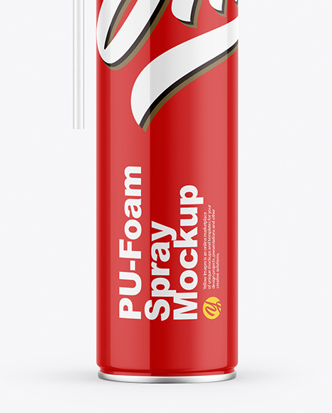 Download Pu Foam Glossy Spray Can Mockup In Can Mockups On Yellow Images Object Mockups