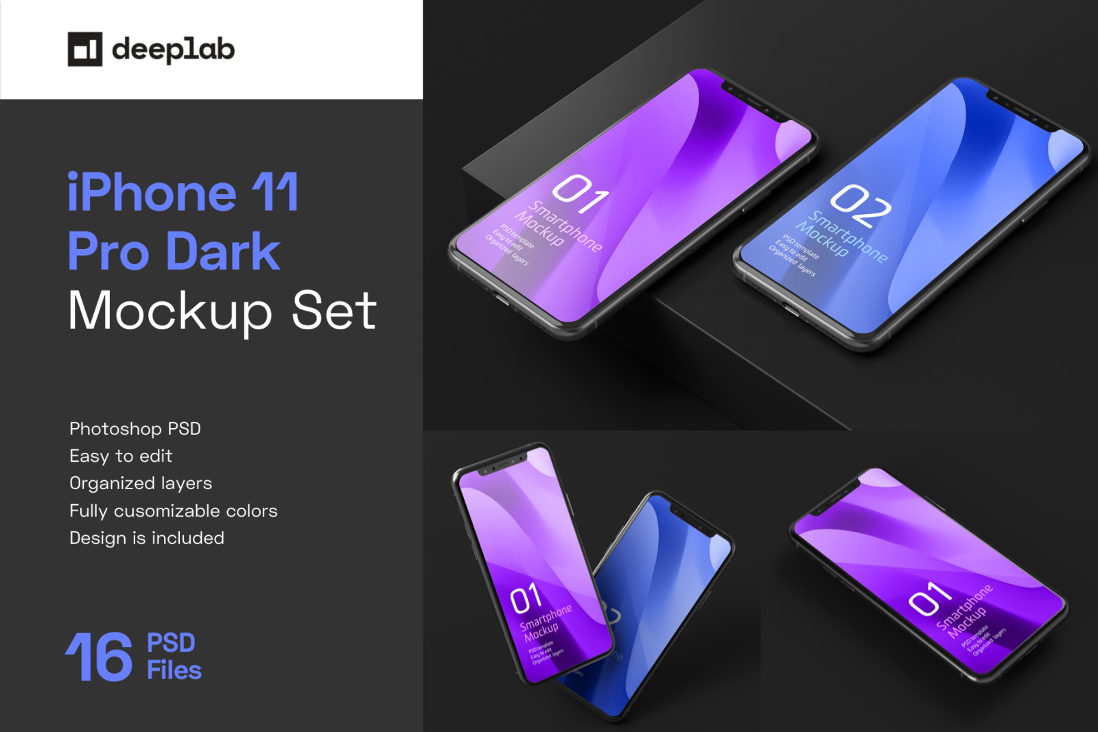 Download Dark Iphone 11 Pro Dark Mockup In Device Mockups On Yellow Images Creative Store PSD Mockup Templates