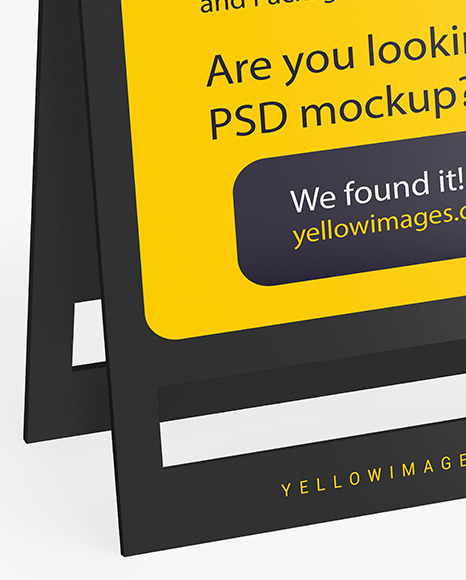 Pavement Sign Mockup In Indoor Advertising Mockups On Yellow Images Object Mockups