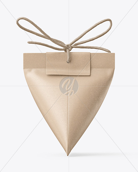 Download Triangle Kraft Paper Pack With Rope Bow Mockup In Packaging Mockups On Yellow Images Object Mockups