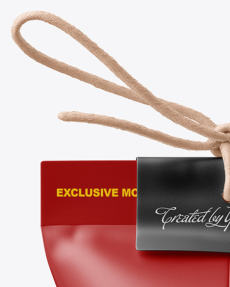 Triangle Matte Paper Packaging With Rope Bow Mockup PSD #1