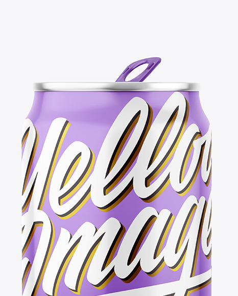 Metallic Drink Can With Glossy Finish Mockup PSD #2