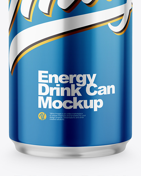 Metallic Drink Can Mockup PSD #6