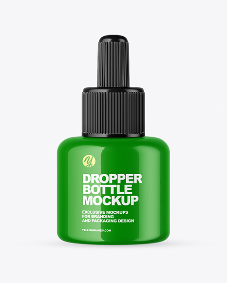 Glossy Dropper Bottle Mockup In Bottle Mockups On Yellow Images Object Mockups