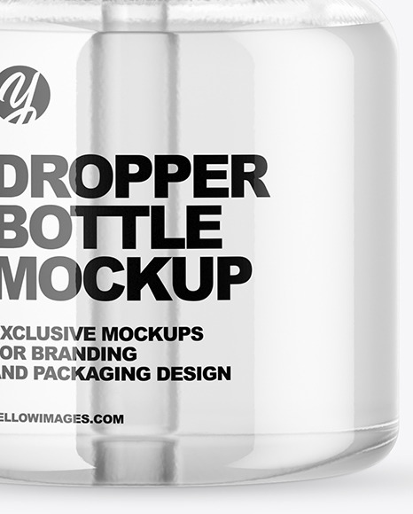 Clear Glass Dropper Bottle Mockup PSD #1