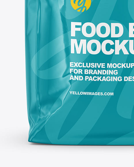 Download Glossy Food Bag Mockup Front View In Bag Sack Mockups On Yellow Images Object Mockups