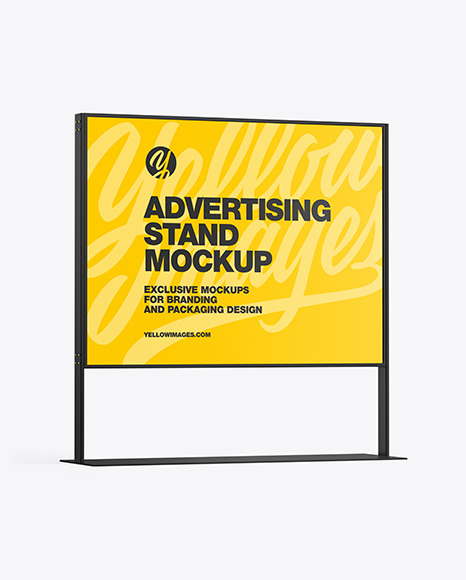 Advertising Stand Mockup In Outdoor Advertising Mockups On Yellow Images Object Mockups